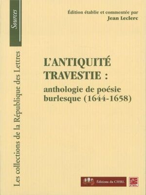 cover image of L'antiquité travestie